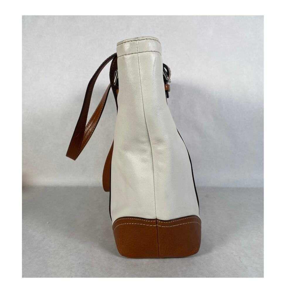 Coach Hampton Leather Bucket Tote Shoulder Bag F11201 Off White/Tan MSRP $398 - Picture 4 of 7